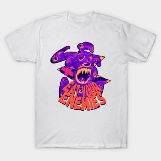 Eat Your Enemies - Purple Monster with Sharp Teeth T-Shirt